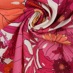 Load image into Gallery viewer, Tropical Fuchsia Floral Italian Linen Viscose
