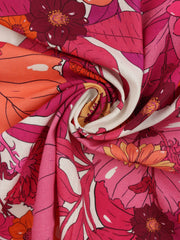 Load image into Gallery viewer, Tropical Fuchsia Floral Italian Linen Viscose