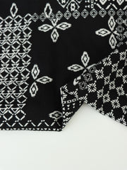 Load image into Gallery viewer, Patchwork on Black Rayon Challis
