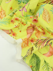 Load image into Gallery viewer, Hot Tropics on Neon Yellow Italian Linen Viscose Slub
