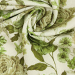 Load image into Gallery viewer, Green Roses &amp; Vines Italian Linen Viscose
