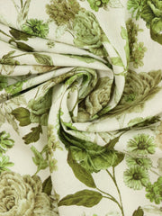 Load image into Gallery viewer, Green Roses &amp; Vines Italian Linen Viscose
