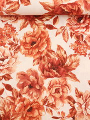 Load image into Gallery viewer, Vermillion Vintage Roses Italian Linen Viscose
