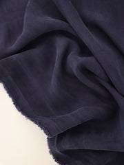 Load image into Gallery viewer, Navy Grenada Grid Sandwashed Cupro Tencel