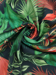 Load image into Gallery viewer, To The Tropics on Navy Italian Linen Viscose