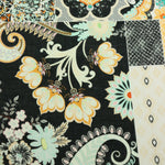 Load image into Gallery viewer, Black Floral Block Print Italian Cotton Organza

