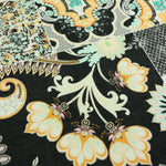 Load image into Gallery viewer, Black Floral Block Print Italian Cotton Organza
