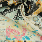 Load image into Gallery viewer, Black Floral Block Print Italian Cotton Organza
