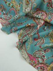 Load image into Gallery viewer, Summer Paisley on Seafoam Italian Cotton Blend