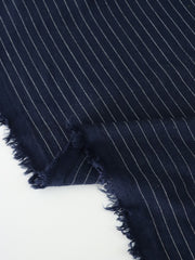 Load image into Gallery viewer, Navy Pinstripe Luxor Heavy Linen Slub