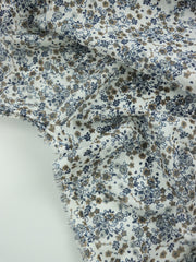 Load image into Gallery viewer, Blue Ditsy Floral Print Italian Cotton Shirting