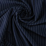 Load image into Gallery viewer, 2YD 20IN REMNANT; Navy Pinstripe Luxor Heavy Linen Slub
