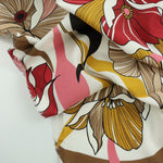 Load image into Gallery viewer, Red Retro Blooms Print Italian Cotton Shirting
