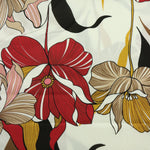 Load image into Gallery viewer, Red Retro Blooms Print Italian Cotton Shirting
