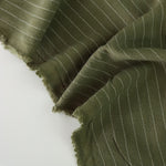 Load image into Gallery viewer, Olive Pinstripe Luxor Heavy Linen Slub
