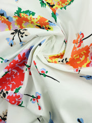 Load image into Gallery viewer, Vibrant Floral Print Italian Stretch Cotton
