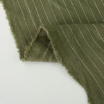 Load image into Gallery viewer, Olive Pinstripe Luxor Heavy Linen Slub
