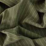 Load image into Gallery viewer, Olive Pinstripe Luxor Heavy Linen Slub
