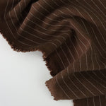 Load image into Gallery viewer, Cacao Pinstripe Luxor Heavy Linen Slub
