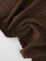 Load image into Gallery viewer, Cacao Pinstripe Luxor Heavy Linen Slub
