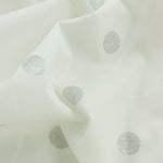 Load image into Gallery viewer, Silver Sparkle Polka Dot Print Italian Cotton Shirting
