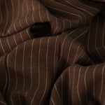 Load image into Gallery viewer, Cacao Pinstripe Luxor Heavy Linen Slub
