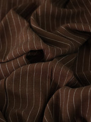 Load image into Gallery viewer, Cacao Pinstripe Luxor Heavy Linen Slub