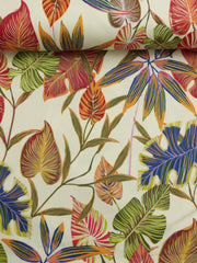 Load image into Gallery viewer, Colorful Leaves Print Italian Stretch Cotton