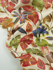 Load image into Gallery viewer, Colorful Leaves Print Italian Stretch Cotton