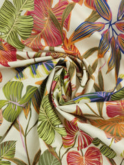 Load image into Gallery viewer, Colorful Leaves Print Italian Stretch Cotton