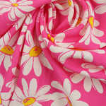 Load image into Gallery viewer, Daisies on Hot Pink Print Italian Cotton Blend
