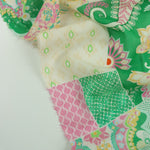 Load image into Gallery viewer, Green Floral Block Print Italian Cotton Organza
