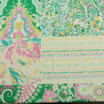 Load image into Gallery viewer, Green Floral Block Print Italian Cotton Organza
