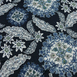 Load image into Gallery viewer, Blue &amp; White Floral Medallions on Navy Italian Cotton Shirting
