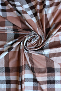 1YD PRECUT; Log Cabin Plaid Double Brushed Poly