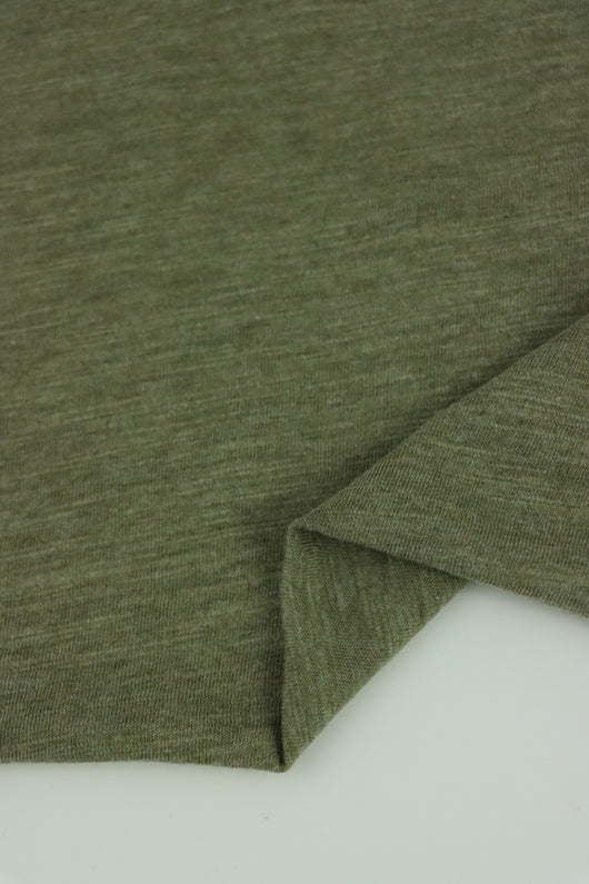 Heather Olive Organic Cotton Jersey