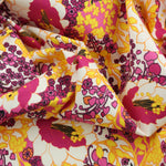 Load image into Gallery viewer, Pink &amp; Yellow Floral Print Italian Stretch Cotton
