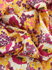 Load image into Gallery viewer, Pink &amp; Yellow Floral Print Italian Stretch Cotton
