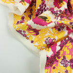 Load image into Gallery viewer, Pink &amp; Yellow Floral Print Italian Stretch Cotton
