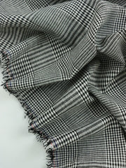 Load image into Gallery viewer, Black &amp; Ivory Glen Plaid Italian Linen Cotton