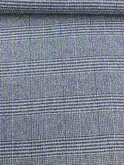 Load image into Gallery viewer, Navy &amp; Ivory Glen Plaid Italian Linen Cotton