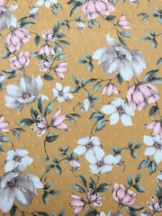 Load image into Gallery viewer, Emilia on Mustard Swiss Dot Poly Woven