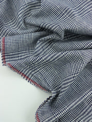 Load image into Gallery viewer, Navy &amp; Ivory Glen Plaid Italian Linen Cotton