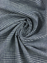 Load image into Gallery viewer, Navy &amp; Ivory Glen Plaid Italian Linen Cotton