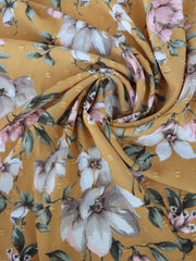 Load image into Gallery viewer, Emilia on Mustard Swiss Dot Poly Woven