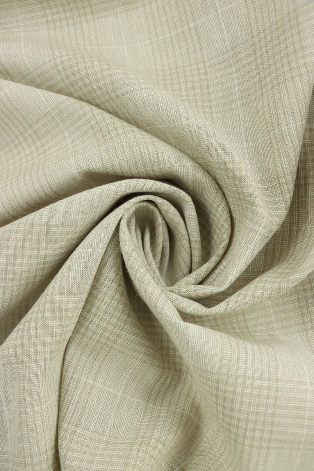 Beige & Ivory Glen Plaid Italian Linen Cotton | Surge Fabric Shop