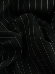 Load image into Gallery viewer, White Stripe on Black Italian Linen Cotton