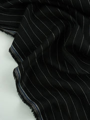 Load image into Gallery viewer, White Stripe on Black Italian Linen Cotton