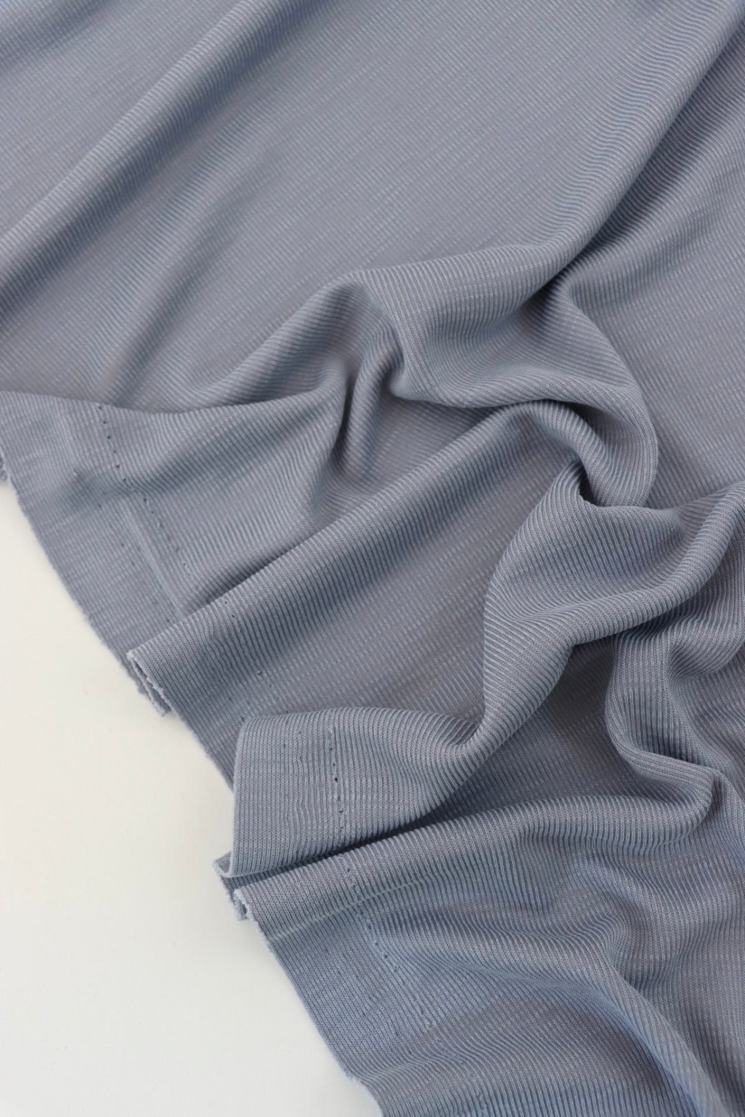 Slub Rib Steel Blue Cupro Slub Rib | Surge Fabric Shop