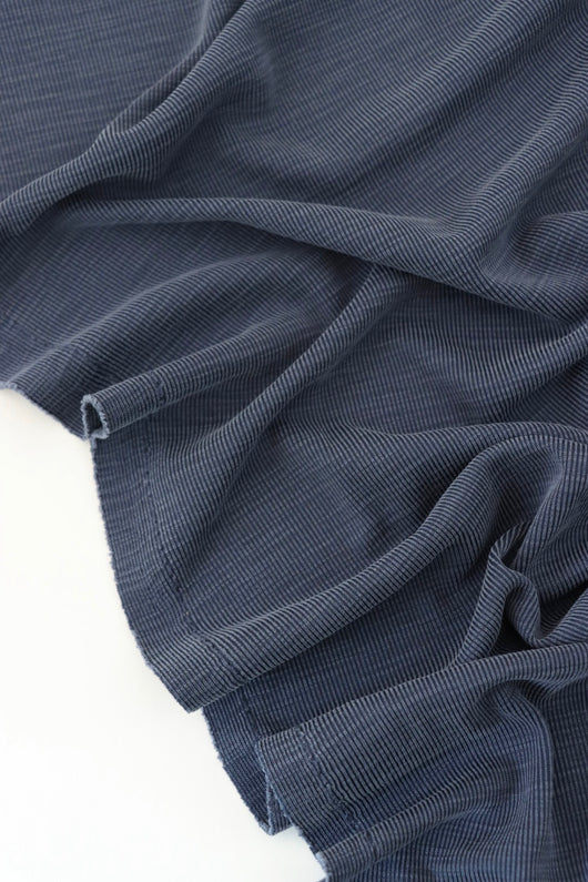 Slub Rib Navy Cupro Slub Rib | Surge Fabric Shop